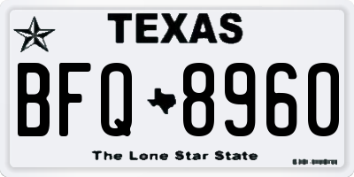 TX license plate BFQ8960