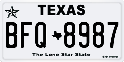 TX license plate BFQ8987