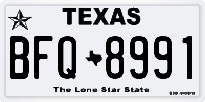 TX license plate BFQ8991