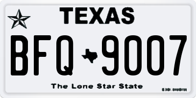 TX license plate BFQ9007