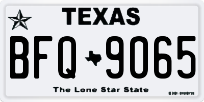 TX license plate BFQ9065