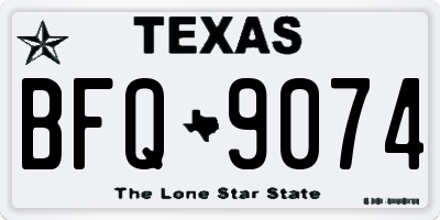 TX license plate BFQ9074