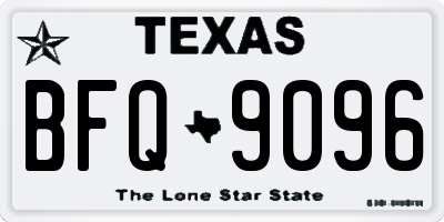 TX license plate BFQ9096