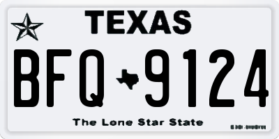 TX license plate BFQ9124