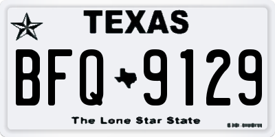 TX license plate BFQ9129