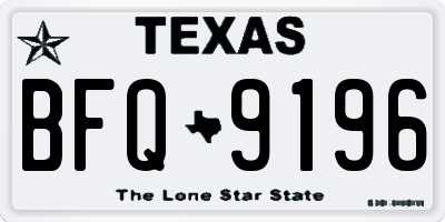 TX license plate BFQ9196