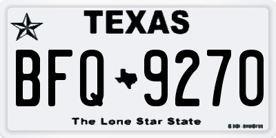 TX license plate BFQ9270