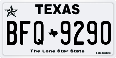 TX license plate BFQ9290