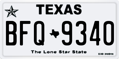 TX license plate BFQ9340