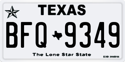 TX license plate BFQ9349