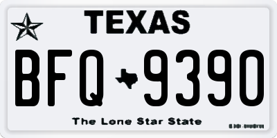 TX license plate BFQ9390
