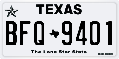 TX license plate BFQ9401