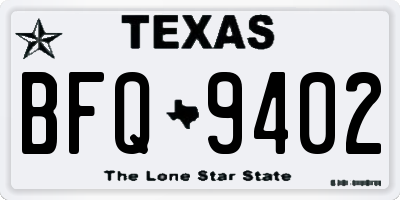 TX license plate BFQ9402