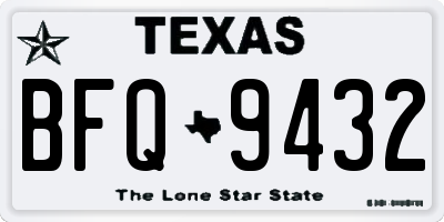 TX license plate BFQ9432