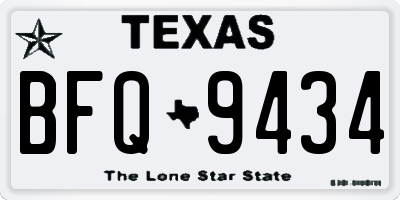 TX license plate BFQ9434