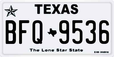 TX license plate BFQ9536
