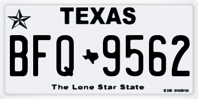 TX license plate BFQ9562