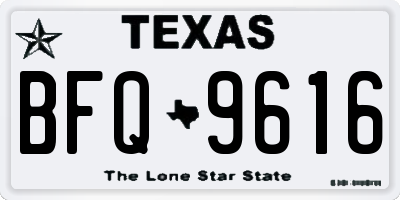 TX license plate BFQ9616