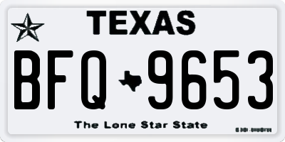 TX license plate BFQ9653