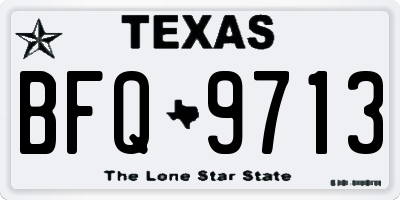 TX license plate BFQ9713
