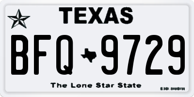 TX license plate BFQ9729