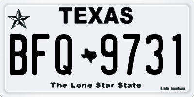 TX license plate BFQ9731