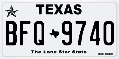 TX license plate BFQ9740