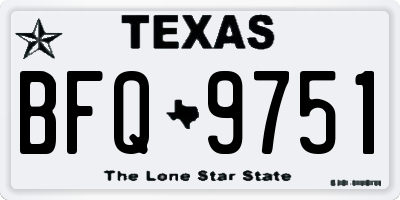 TX license plate BFQ9751