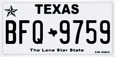 TX license plate BFQ9759