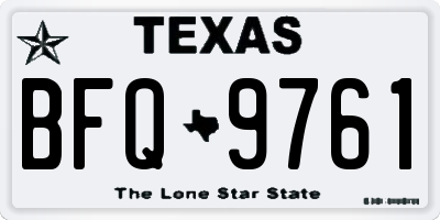 TX license plate BFQ9761