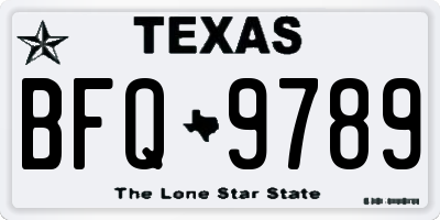 TX license plate BFQ9789