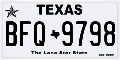 TX license plate BFQ9798