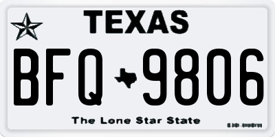 TX license plate BFQ9806