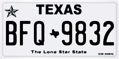 TX license plate BFQ9832