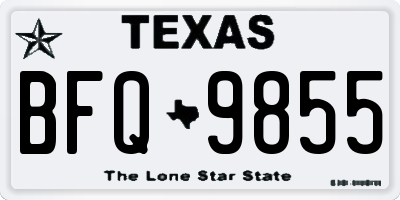 TX license plate BFQ9855