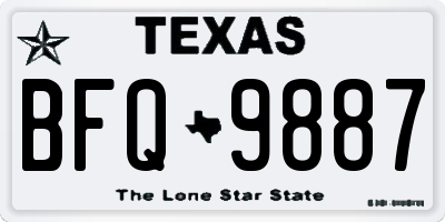 TX license plate BFQ9887