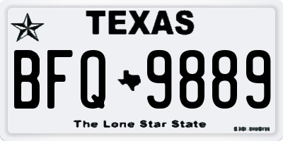 TX license plate BFQ9889