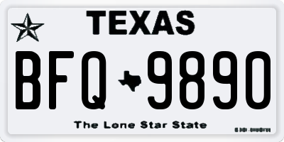 TX license plate BFQ9890