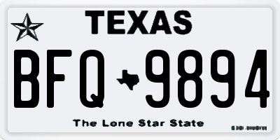 TX license plate BFQ9894