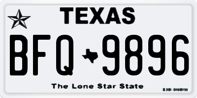 TX license plate BFQ9896