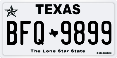 TX license plate BFQ9899