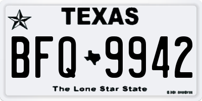 TX license plate BFQ9942
