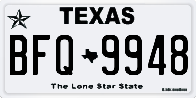 TX license plate BFQ9948