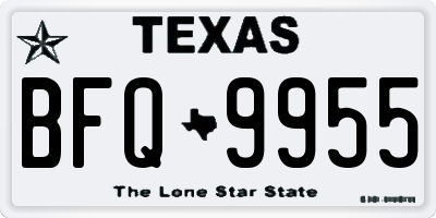 TX license plate BFQ9955