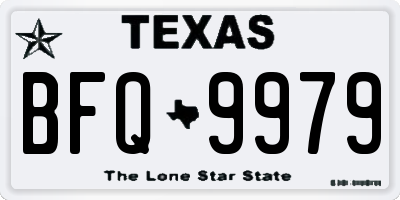 TX license plate BFQ9979