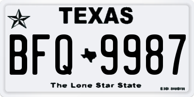 TX license plate BFQ9987