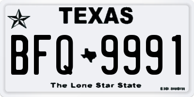 TX license plate BFQ9991