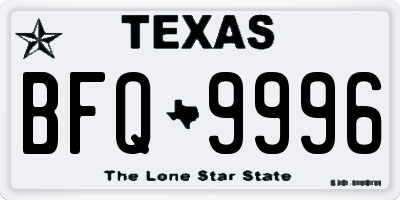 TX license plate BFQ9996