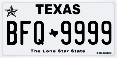 TX license plate BFQ9999