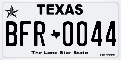 TX license plate BFR0044